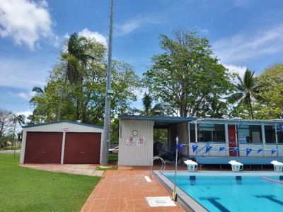 Pioneer Swimming Pool entrance and pool